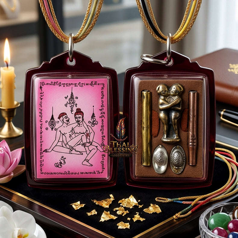 ✨ [The Sovereign of Masculine Union: Master-Edition Locket] Sacred "Phaya The Krua" (The Lord of Universal Enticement) – Special "Pink-Field" Edition (Same-Sex Attraction) – Master-Blessed by Achan Manit Techawaro (2021) Thai Blessing Co By