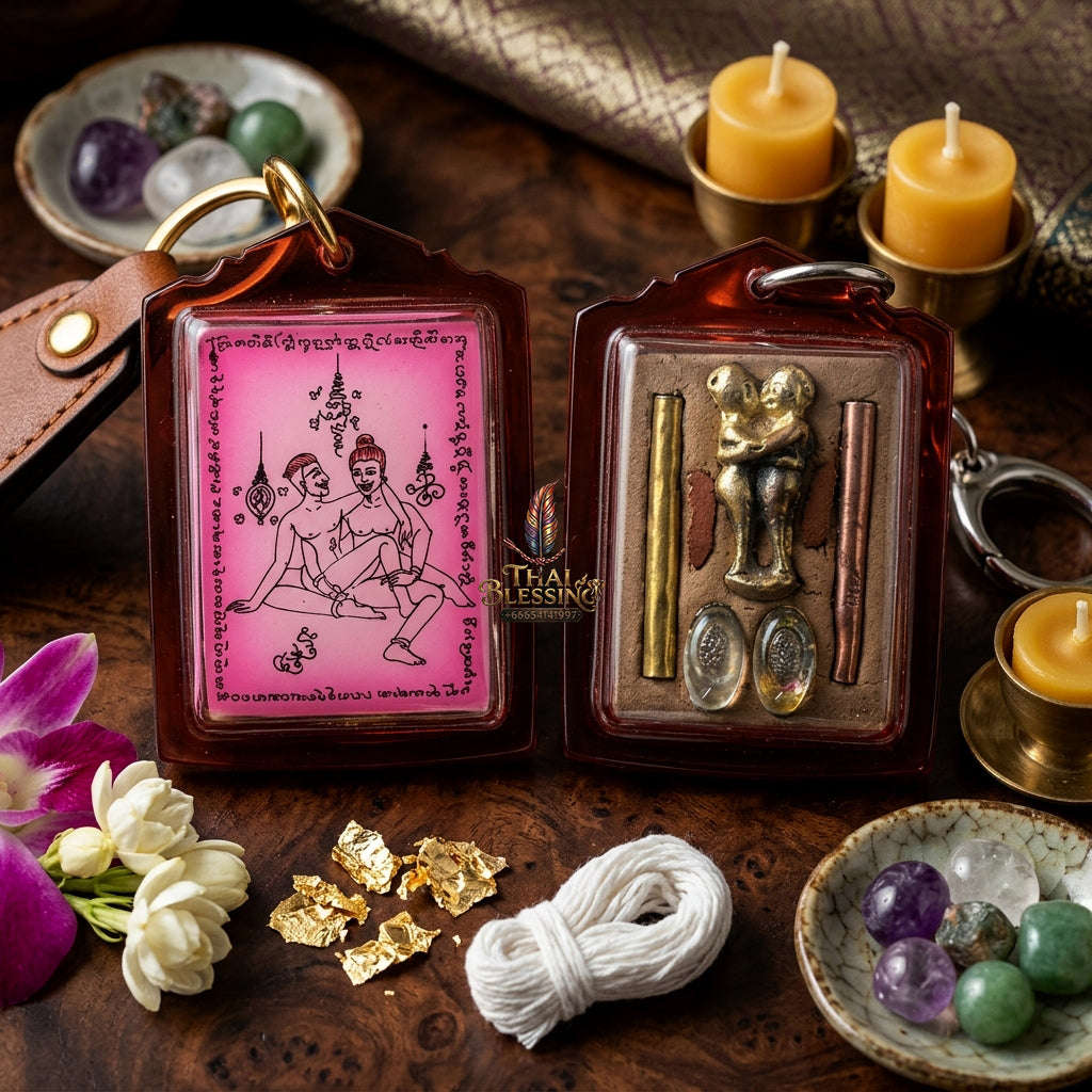 ✨ [The Sovereign of Masculine Union: Master-Edition Locket] Sacred "Phaya The Krua" (The Lord of Universal Enticement) – Special "Pink-Field" Edition (Same-Sex Attraction) – Master-Blessed by Achan Manit Techawaro (2021) Thai Blessing Co By