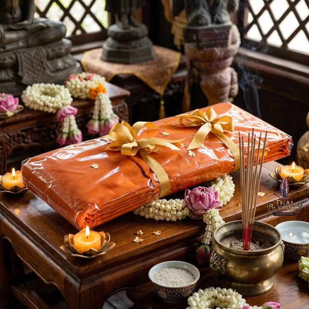 ✨ [The Sovereign of Merit & Devotion: The Master-Edition] Sacred "Phra Trai Asai" (The Essential Monk’s Robe Set) – Special "High-Grade Tore Fabric" (Tore-Poly) – Royal-Preferred Color Edition Thai Blessing Co By RURUECHA