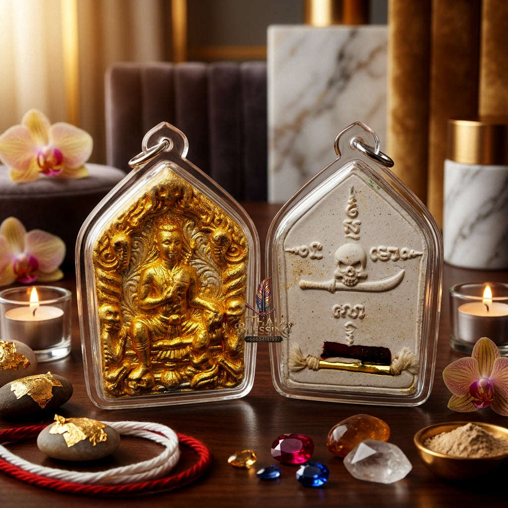 ✨ [The Sovereign of Mesmeric Allure: The 2016 Master-Edition] Sacred "Khun Phaen Phrai Ueang Kham" (The Golden-Orchid Spirit Warrior) – Special "Pathamang Khao" (Sacred White-Powder) Thai Blessing Co By RURUECHA