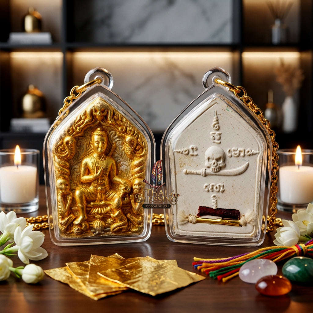 ✨ [The Sovereign of Mesmeric Allure: The 2016 Master-Edition] Sacred "Khun Phaen Phrai Ueang Kham" (The Golden-Orchid Spirit Warrior) – Special "Pathamang Khao" (Sacred White-Powder) Thai Blessing Co By RURUECHA