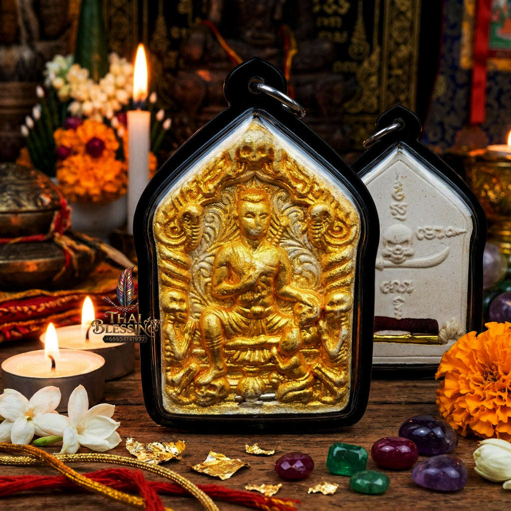 ✨ [The Sovereign of Mesmeric Allure: The 2016 Master-Edition] Sacred "Khun Phaen Phrai Ueang Kham" (The Golden-Orchid Spirit Warrior) – Special "Pathamang Khao" (Sacred White-Powder) Thai Blessing Co By RURUECHA