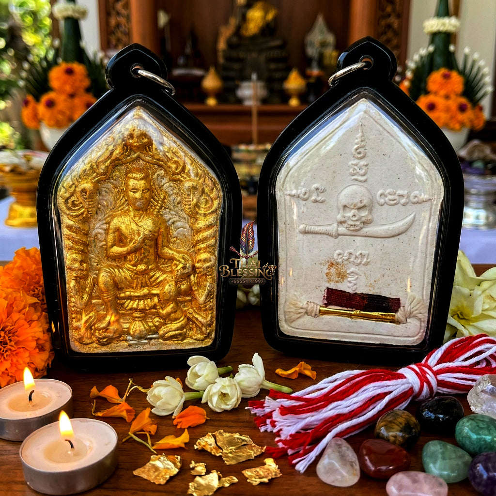 ✨ [The Sovereign of Mesmeric Allure: The 2016 Master-Edition] Sacred "Khun Phaen Phrai Ueang Kham" (The Golden-Orchid Spirit Warrior) – Special "Pathamang Khao" (Sacred White-Powder) Thai Blessing Co By RURUECHA