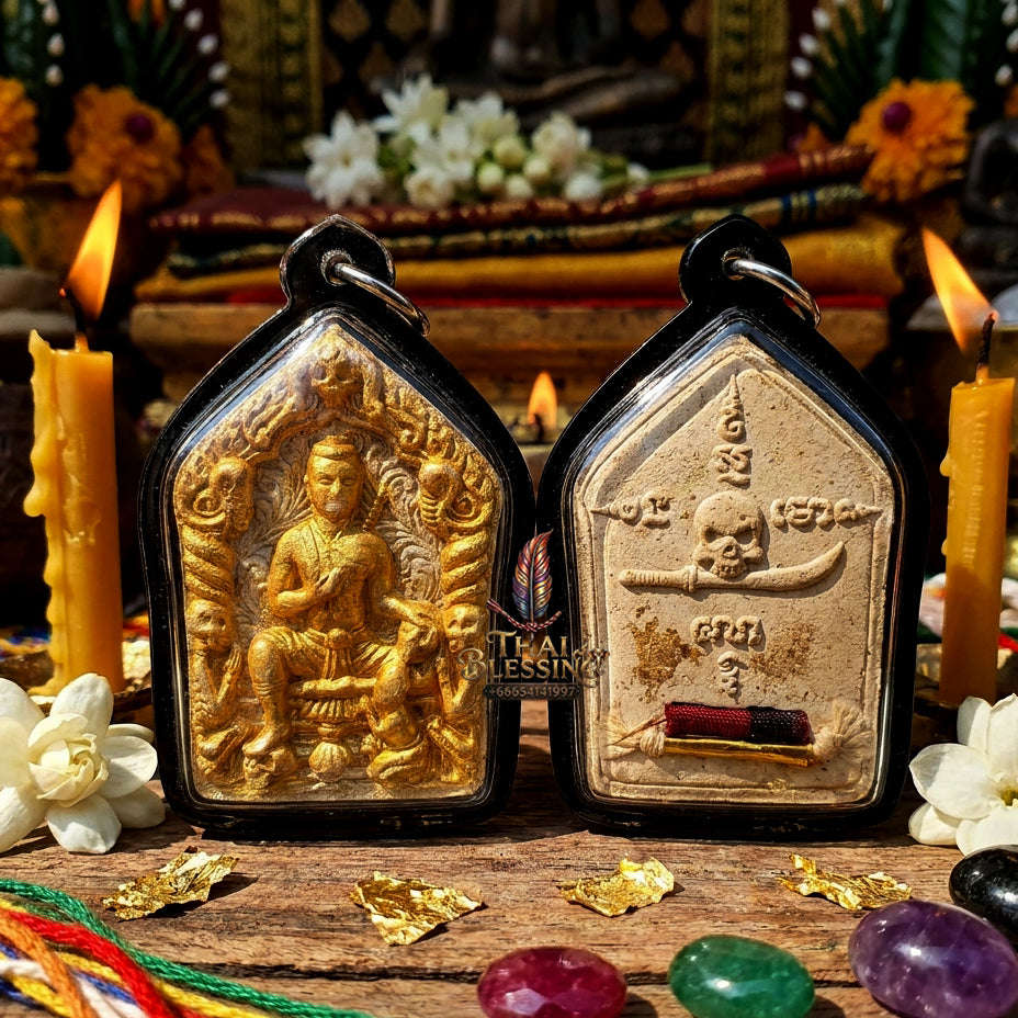 ✨ [The Sovereign of Mesmeric Allure: The 2016 Master-Edition] Sacred "Khun Phaen Phrai Ueang Kham" (The Golden-Orchid Spirit Warrior) – Special "Pathamang Khao" (Sacred White-Powder) Thai Blessing Co By RURUECHA