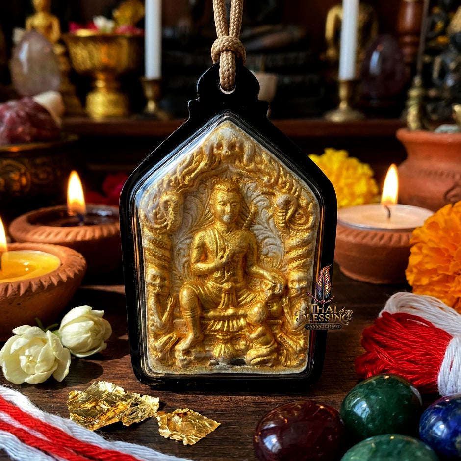 ✨ [The Sovereign of Mesmeric Allure: The 2016 Master-Edition] Sacred "Khun Phaen Phrai Ueang Kham" (The Golden-Orchid Spirit Warrior) – Special "Pathamang Khao" (Sacred White-Powder) Thai Blessing Co By RURUECHA