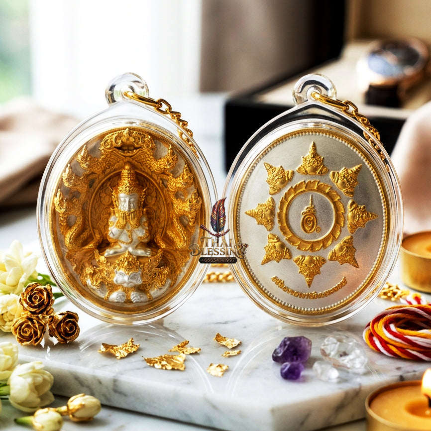 ✨ [The Sovereign of Miraculous Overturn: The 2026 Master-Edition] Sacred "Rian Lor Phangkaphon" (The Ultimate Obstacle-Crusher) – High-Contrast "2K Finish" (Silver & Gold Dual-Tone) on Sacred Bronze (Samrit) Thai Blessing Co By RURUECHA