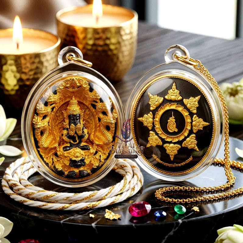 ✨ [The Sovereign of Miraculous Overturn: The 2026 Master-Edition] Sacred "Rian Lor Phangkaphon" (The Ultimate Obstacle-Crusher) – High-Contrast "Black-Gold" (Black Rhodium & Gold) Finish on Sacred Bronze (Samrit) Thai Blessing Co By RURUECHA