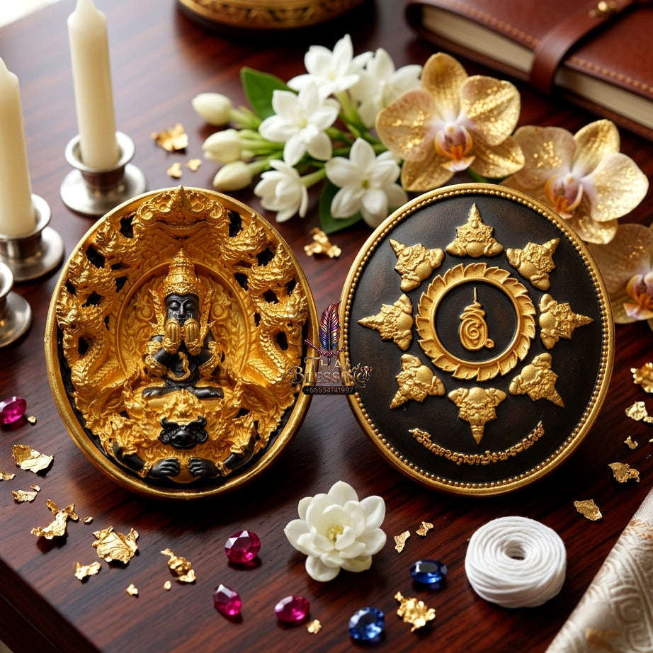 ✨ [The Sovereign of Miraculous Overturn: The 2026 Master-Edition] Sacred "Rian Lor Phangkaphon" (The Ultimate Obstacle-Crusher) – High-Contrast "Black-Gold" (Black Rhodium & Gold) Finish on Sacred Bronze (Samrit) Thai Blessing Co By RURUECHA