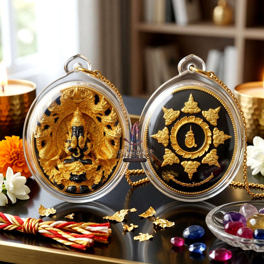 ✨ [The Sovereign of Miraculous Overturn: The 2026 Master-Edition] Sacred "Rian Lor Phangkaphon" (The Ultimate Obstacle-Crusher) – High-Contrast "Black-Gold" (Black Rhodium & Gold) Finish on Sacred Bronze (Samrit) Thai Blessing Co By RURUECHA