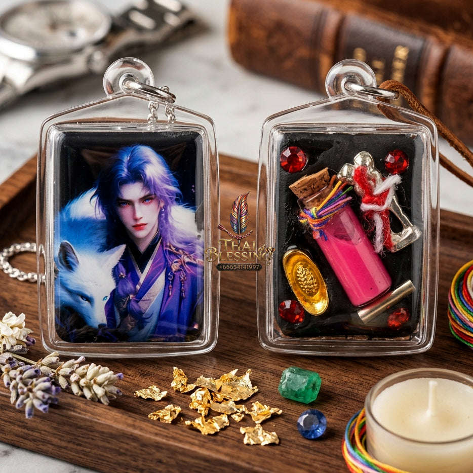 ✨ [The Sovereign of Mystical Allure: The 2025 Master-Edition] Sacred "Male Fox Deity Locket" (The Nine-Tailed Fox King of Wealth & Charm) – Master-Blessed by Kruba Baeng, Wat Ban Tanot (2025/2568) Thai Blessing Co By RURUECHA