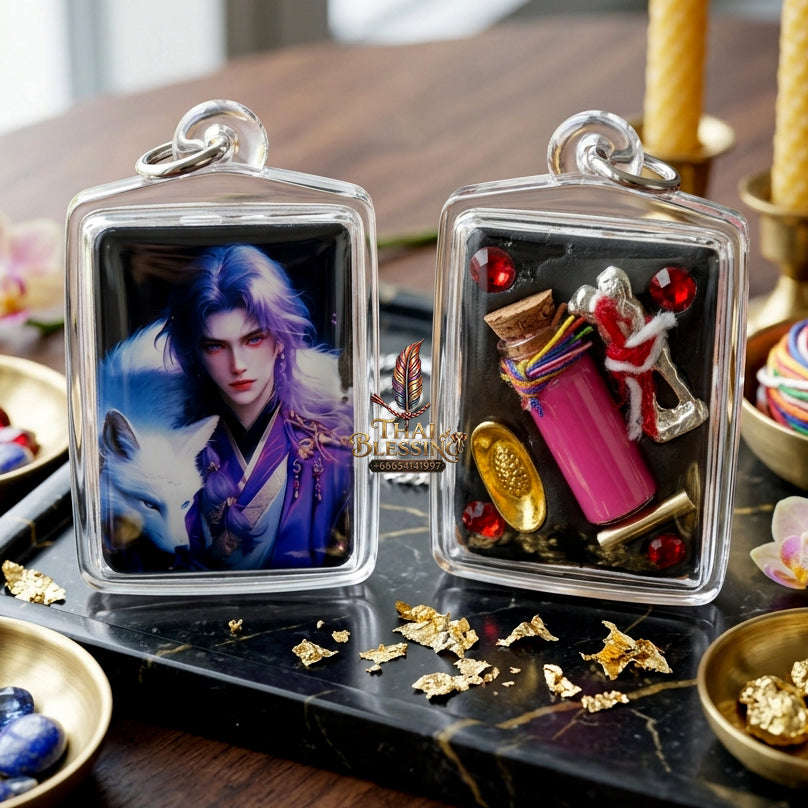 ✨ [The Sovereign of Mystical Allure: The 2025 Master-Edition] Sacred "Male Fox Deity Locket" (The Nine-Tailed Fox King of Wealth & Charm) – Master-Blessed by Kruba Baeng, Wat Ban Tanot (2025/2568) Thai Blessing Co By RURUECHA