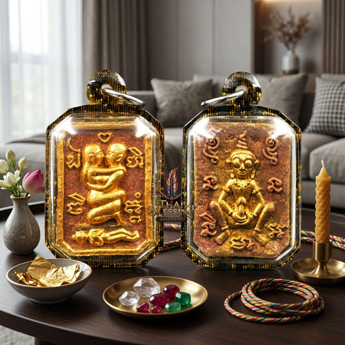 ✨ [The Sovereign of Primal Attraction & Boundless Wealth: Master-Level Edition] Sacred "Inn Khu Saneha Pha Ruay" (The Couple of Desire & Prosperity) – Special Edition: Crafted from "Jao Sap" (Lord of Wealth) Occult Powder Thai Blessing Co By