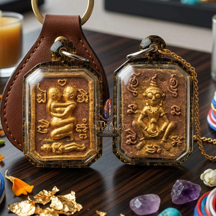 ✨ [The Sovereign of Primal Attraction & Boundless Wealth: Master-Level Edition] Sacred "Inn Khu Saneha Pha Ruay" (The Couple of Desire & Prosperity) – Special Edition: Crafted from "Jao Sap" (Lord of Wealth) Occult Powder Thai Blessing Co By
