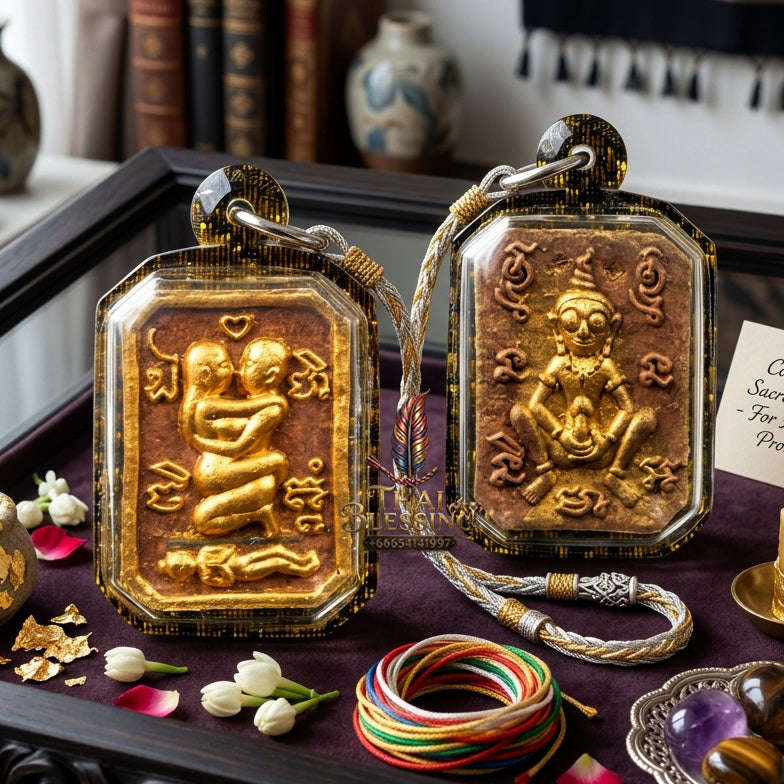 ✨ [The Sovereign of Primal Attraction & Boundless Wealth: Master-Level Edition] Sacred "Inn Khu Saneha Pha Ruay" (The Couple of Desire & Prosperity) – Special Edition: Crafted from "Jao Sap" (Lord of Wealth) Occult Powder Thai Blessing Co By