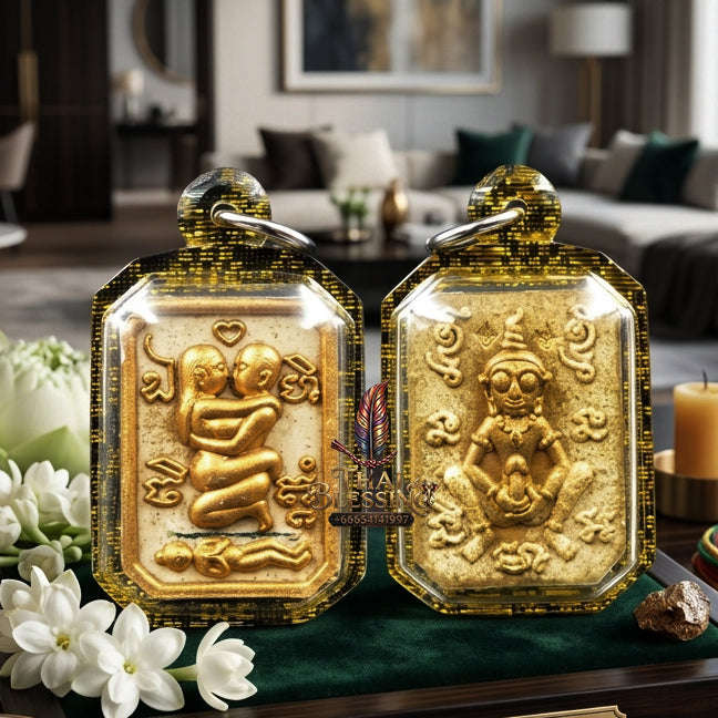 ✨ [The Sovereign of Primal Attraction & Boundless Wealth: Sacred Herb Edition] Sacred "Inn Khu Saneha Pha Ruay" (The Couple of Desire & Prosperity) – Special Edition: Crafted from the Legendary "108 Maha Saneh" Sacred Herb Blend Thai Blessing