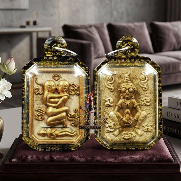 ✨ [The Sovereign of Primal Attraction & Boundless Wealth: Sacred Herb Edition] Sacred "Inn Khu Saneha Pha Ruay" (The Couple of Desire & Prosperity) – Special Edition: Crafted from the Legendary "108 Maha Saneh" Sacred Herb Blend Thai Blessing