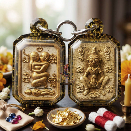✨ [The Sovereign of Primal Attraction & Boundless Wealth: Sacred Herb Edition] Sacred "Inn Khu Saneha Pha Ruay" (The Couple of Desire & Prosperity) – Special Edition: Crafted from the Legendary "108 Maha Saneh" Sacred Herb Blend Thai Blessing