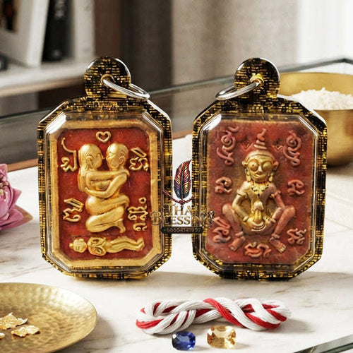 ✨ [The Sovereign of Primal Attraction & Boundless Wealth] Sacred "Inn Khu Saneha Pha Ruay" (The Couple of Desire & Prosperity) – Special Edition: Crafted from the Legendary "Red Chicken" (Kai Daeng) Herb Thai Blessing Co By RURUECHA