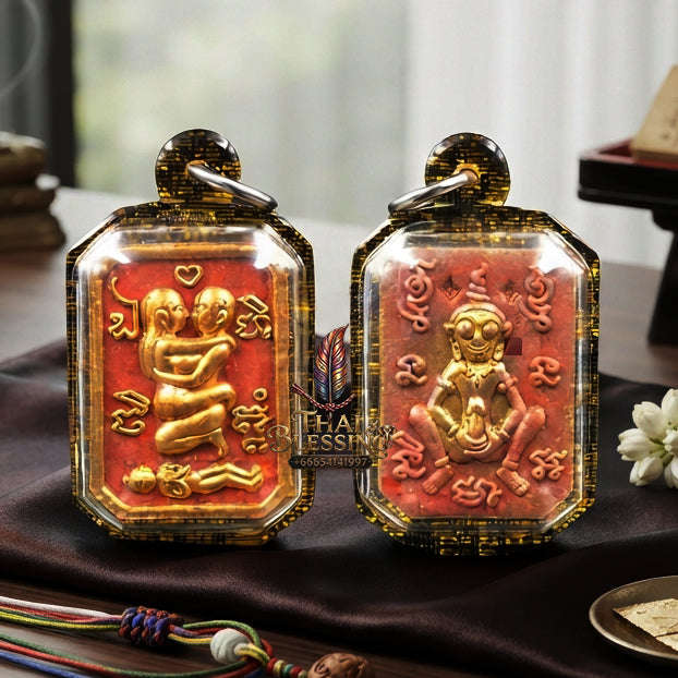 ✨ [The Sovereign of Primal Attraction & Boundless Wealth] Sacred "Inn Khu Saneha Pha Ruay" (The Couple of Desire & Prosperity) – Special Edition: Crafted from the Legendary "Red Chicken" (Kai Daeng) Herb Thai Blessing Co By RURUECHA