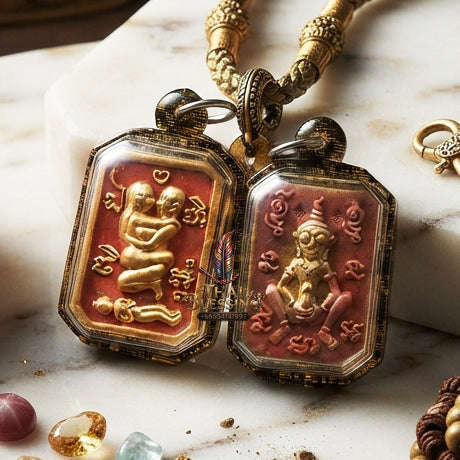 ✨ [The Sovereign of Primal Attraction & Boundless Wealth] Sacred "Inn Khu Saneha Pha Ruay" (The Couple of Desire & Prosperity) – Special Edition: Crafted from the Legendary "Red Chicken" (Kai Daeng) Herb Thai Blessing Co By RURUECHA