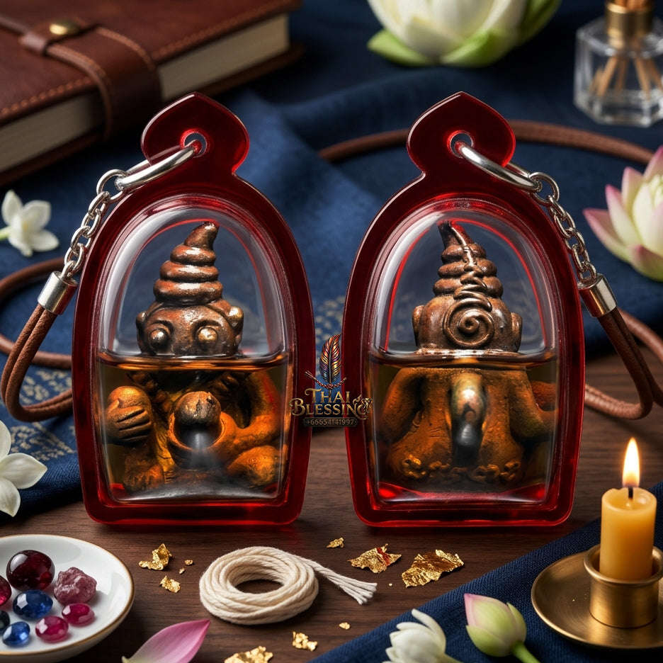 ✨ [The Sovereign of Primal Desire: The Master-Edition] Sacred "Phra Ngang - Samrit Matrix" (The Lord of Unbound Magnetism) – Special "108-Herb & Wasp Nest" Matrix – Encased in "Golden Flower" Attraction Oil Thai Blessing Co By RURUECHA