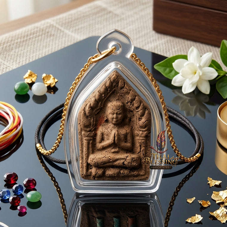 ✨ [The Sovereign of Primal Enchantment: The 2016 Master-Edition] Sacred "Pho Khun Phaen Rai Mon" (The Great Master of Casting Spells) – Special "Occult Cemetery-Herb" Matrix – Encased with "Twin-Sarika" Attraction Takruts Thai Blessing Co By