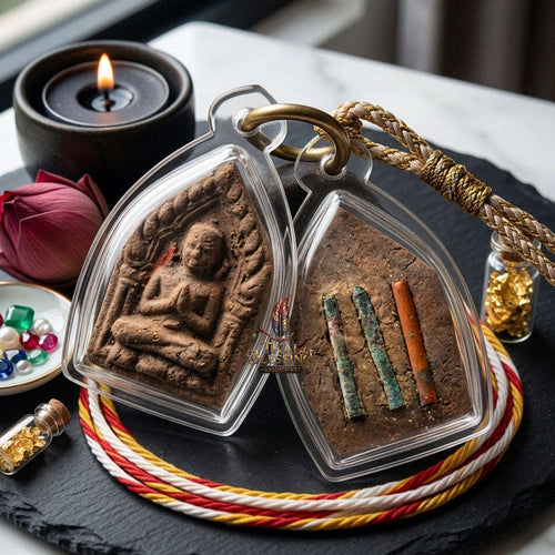 ✨ [The Sovereign of Primal Enchantment: The 2016 Master-Edition] Sacred "Pho Khun Phaen Rai Mon" (The Great Master of Casting Spells) – Special "Occult Cemetery-Herb" Matrix – Encased with "Twin-Sarika" Attraction Takruts Thai Blessing Co By