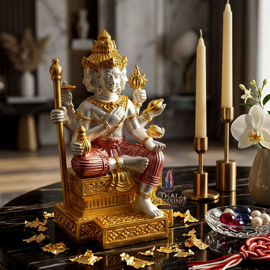 ✨ [The Sovereign of Supreme Cosmic Authority, Destiny-Elevation & Divine Protection: The 2026 "Grand-Master" Sovereign Edition] Sacred "Thao Maha Phrom (The Sovereign Lord Brahma of the 'Barami Pho Kae' Edition) – 3K Tricolor Plated Edition"