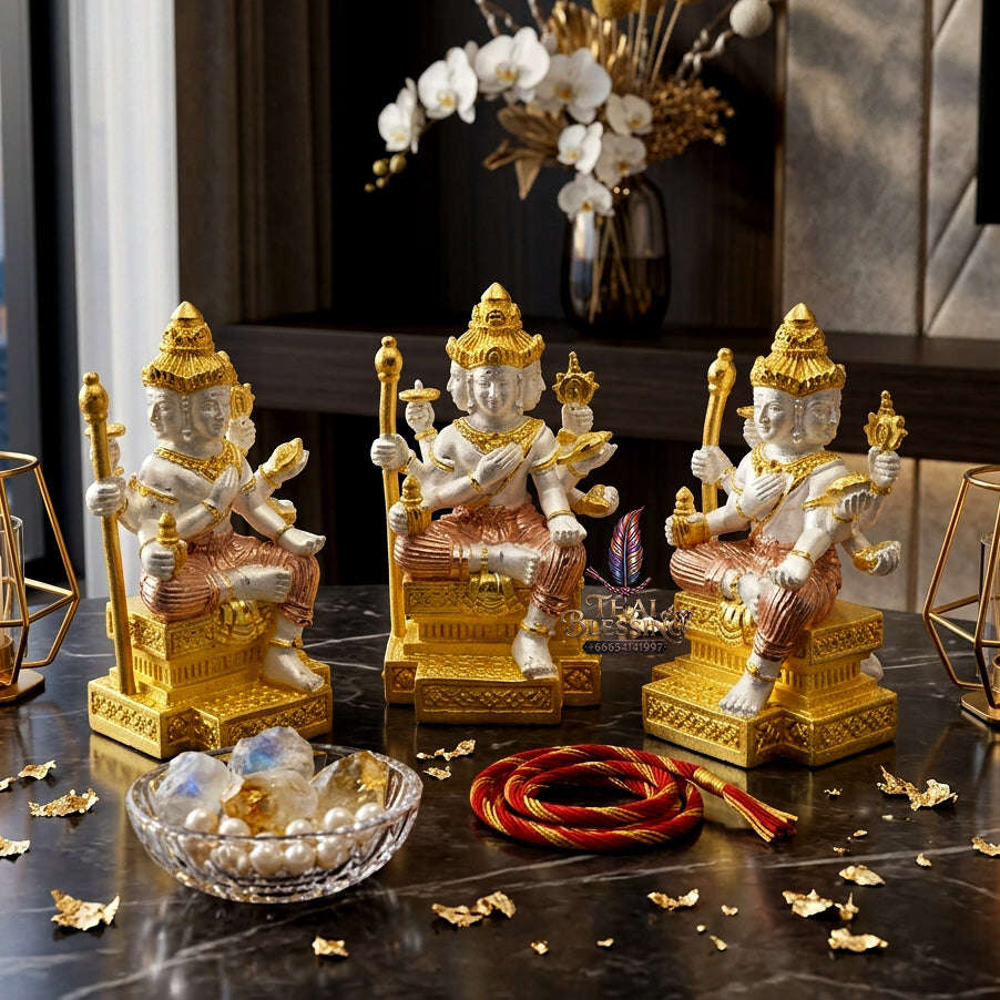 ✨ [The Sovereign of Supreme Cosmic Authority, Destiny-Elevation & Divine Protection: The 2026 "Grand-Master" Sovereign Edition] Sacred "Thao Maha Phrom (The Sovereign Lord Brahma of the 'Barami Pho Kae' Edition) – 3K Tricolor Plated Edition"