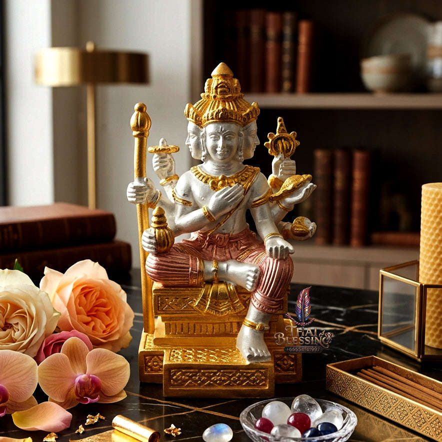 ✨ [The Sovereign of Supreme Cosmic Authority, Destiny-Elevation & Divine Protection: The 2026 "Grand-Master" Sovereign Edition] Sacred "Thao Maha Phrom (The Sovereign Lord Brahma of the 'Barami Pho Kae' Edition) – 3K Tricolor Plated Edition"