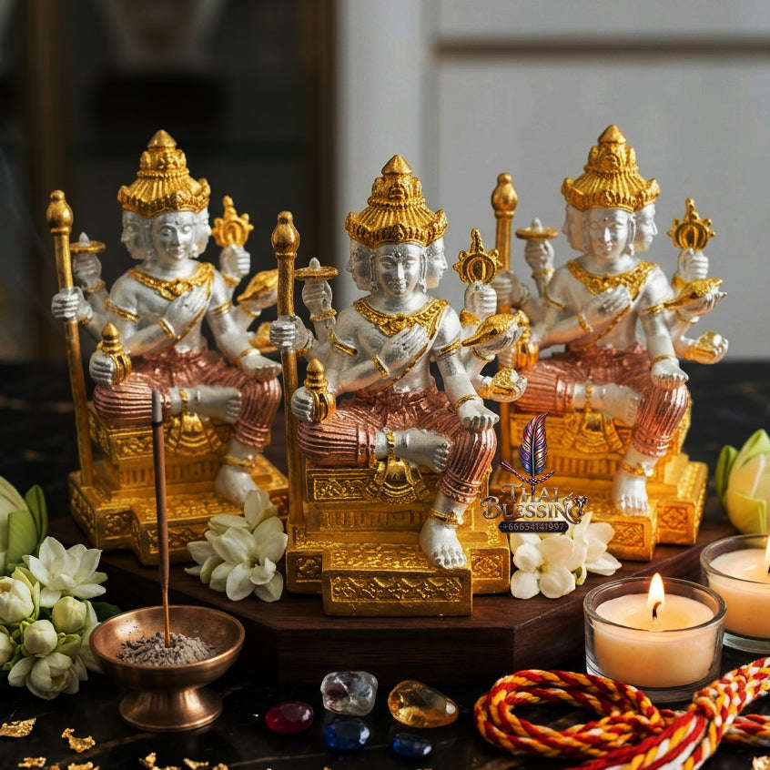 ✨ [The Sovereign of Supreme Cosmic Authority, Destiny-Elevation & Divine Protection: The 2026 "Grand-Master" Sovereign Edition] Sacred "Thao Maha Phrom (The Sovereign Lord Brahma of the 'Barami Pho Kae' Edition) – 3K Tricolor Plated Edition"