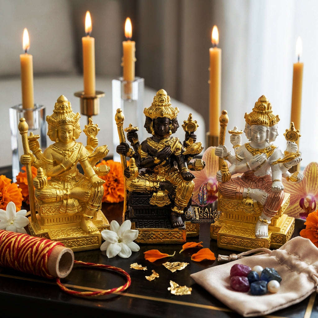 ✨ [The Sovereign of Supreme Cosmic Authority, Destiny-Elevation & Divine Protection: The 2026 "Grand-Master" Sovereign Edition] Sacred "Thao Maha Phrom (The Sovereign Lord Brahma of the 'Barami Pho Kae' Edition) – 3K Tricolor Plated Edition"