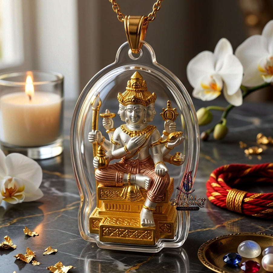 ✨ [The Sovereign of Supreme Cosmic Authority, Destiny-Elevation & Divine Protection: The 2026 "Grand-Master" Sovereign Edition] Sacred "Thao Maha Phrom (The Sovereign Lord Brahma of the 'Barami Pho Kae' Edition) – 3K Tricolor Plated Edition"