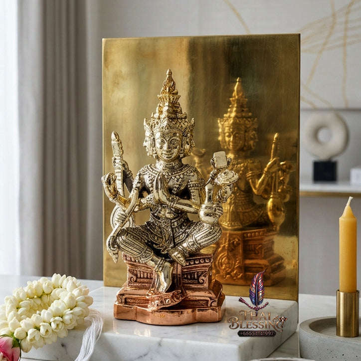 ✨ [The Sovereign of Supreme Cosmic Wealth, Unrivaled Success & Divine Abundance: The 2026 "Grand-Master" Sovereign Edition] Sacred "Thao Maha Phrom (The Sovereign Lord Brahma 'Phrom Maha Setthi' / Millionaire Brahma Edition) – White Brass & Copper