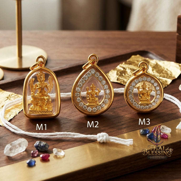✨ [The Sovereign of Supreme Divine Auspicity, Universal Success & Unshakable Protection: The 2026 "Grand-Master" Sovereign Edition] Sacred "Phra Phrom (Lord Brahma) Pendant – Genuine Micron Gold-Plated Frame Edition" 3Piece