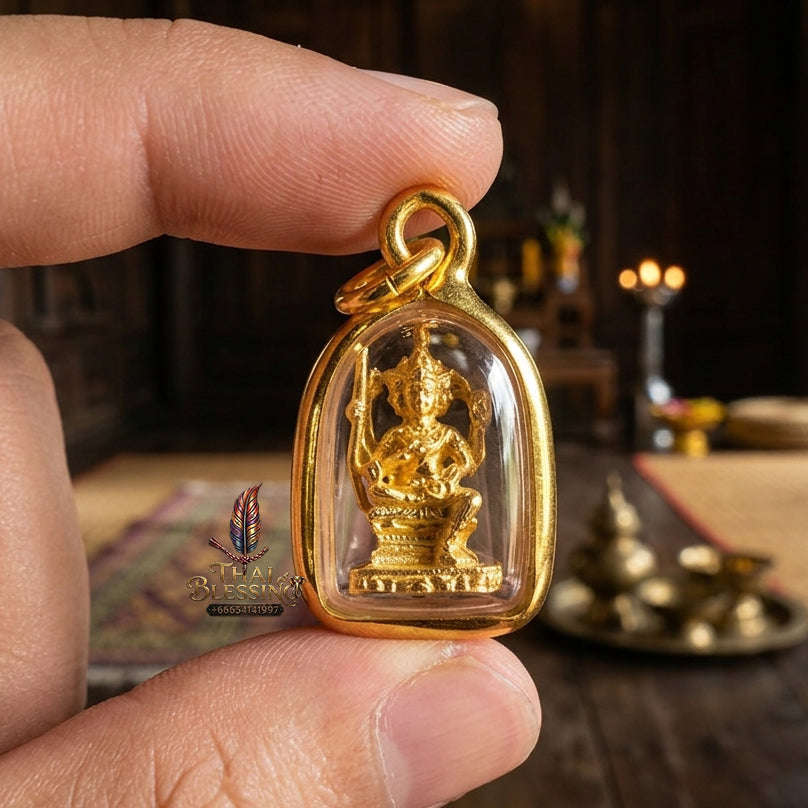 ✨ [The Sovereign of Supreme Divine Auspicity, Universal Success & Unshakable Protection: The 2026 "Grand-Master" Sovereign Edition] Sacred "Phra Phrom (Lord Brahma) Pendant – Genuine Micron Gold-Plated Frame Edition" Thai Blessing Co By RURUECHA
