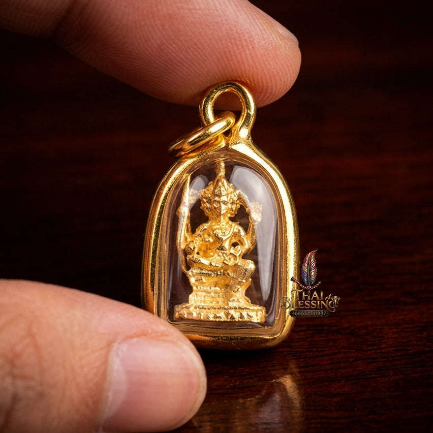 ✨ [The Sovereign of Supreme Divine Auspicity, Universal Success & Unshakable Protection: The 2026 "Grand-Master" Sovereign Edition] Sacred "Phra Phrom (Lord Brahma) Pendant – Genuine Micron Gold-Plated Frame Edition" Thai Blessing Co By RURUECHA