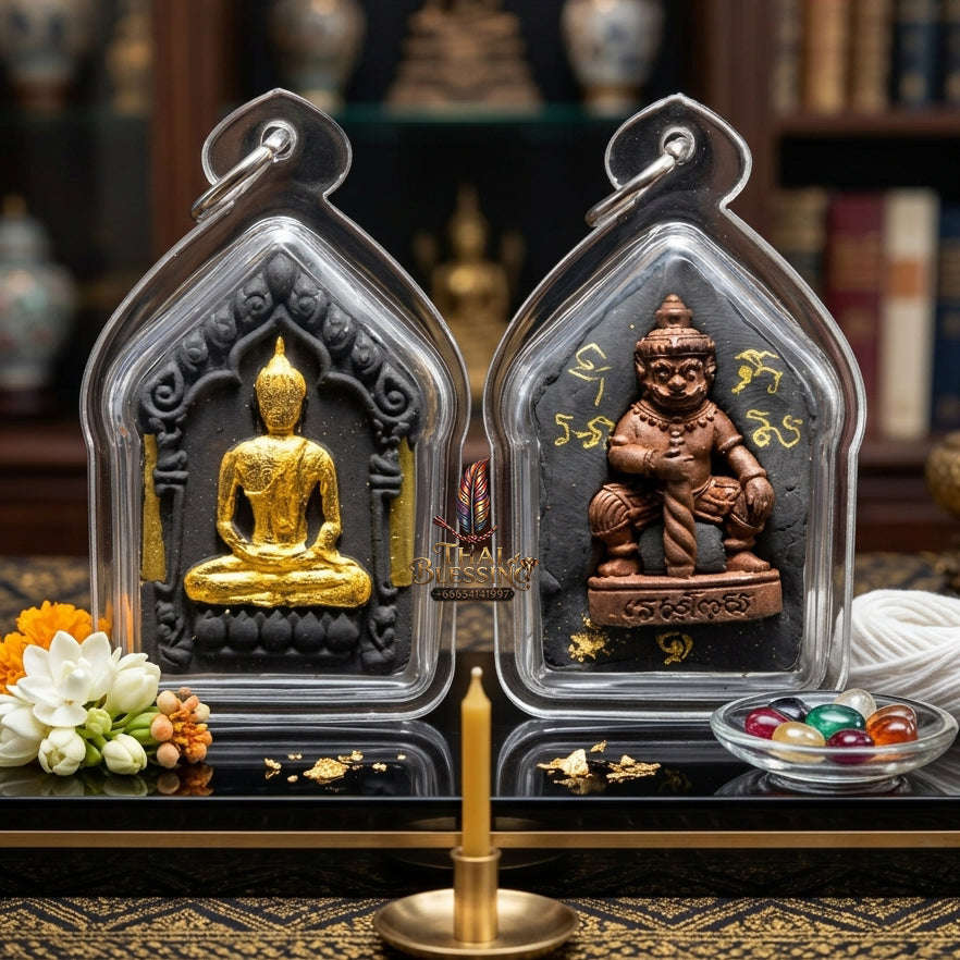 ✨ [The Sovereign of Supreme Dominance: The 2019 Master-Edition] Sacred "Phra Khun Phaen Prab Marn" (The Demon-Subduing Khun Phaen) – The Dual-Force Masterpiece: Khun Phaen Front & Lord Vessavana Back Thai Blessing Co By RURUECHA