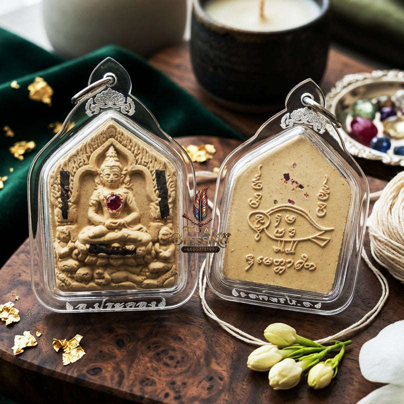✨ [The Sovereign of Supreme Esoteric Seduction, Master-Level Salika Eloquence & Legendary Mon Lineage: The 2026 "Grand-Master" Sovereign Edition] Sacred "Phra Khun Phaen Salika Maha Saneh (Embedded with Gemstones & 3 Silver Takrut) Thai