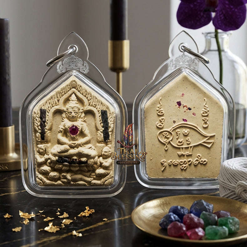✨ [The Sovereign of Supreme Esoteric Seduction, Master-Level Salika Eloquence & Legendary Mon Lineage: The 2026 "Grand-Master" Sovereign Edition] Sacred "Phra Khun Phaen Salika Maha Saneh (Embedded with Gemstones & 3 Silver Takrut) Thai
