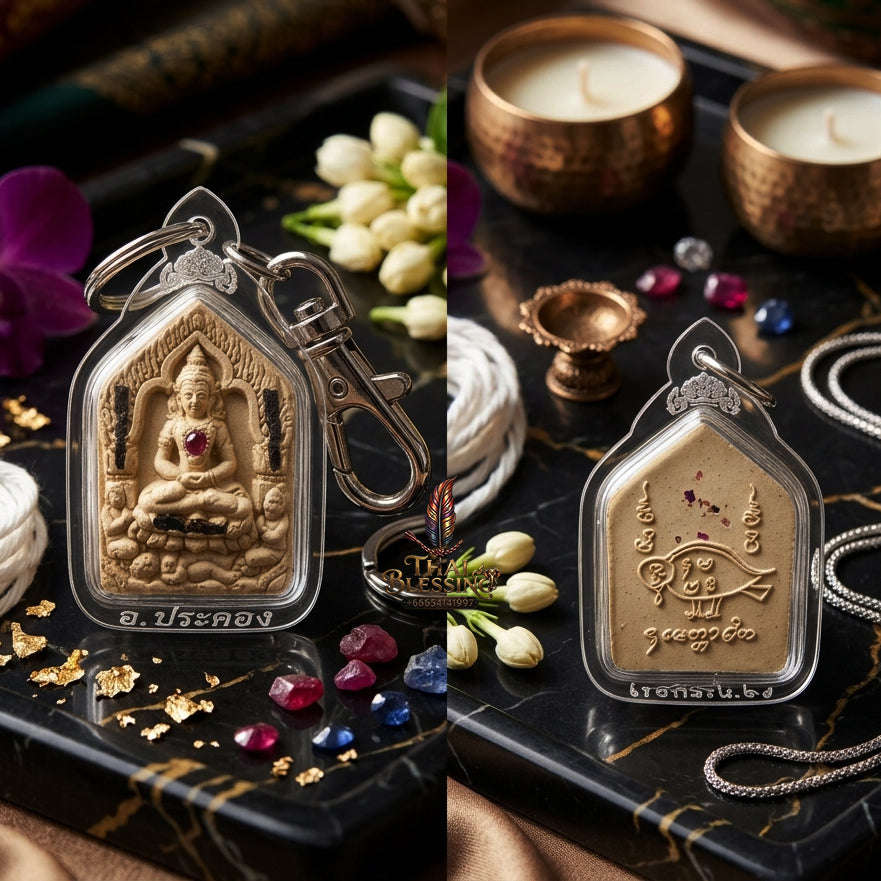 ✨ [The Sovereign of Supreme Esoteric Seduction, Master-Level Salika Eloquence & Legendary Mon Lineage: The 2026 "Grand-Master" Sovereign Edition] Sacred "Phra Khun Phaen Salika Maha Saneh (Embedded with Gemstones & 3 Silver Takrut) Thai