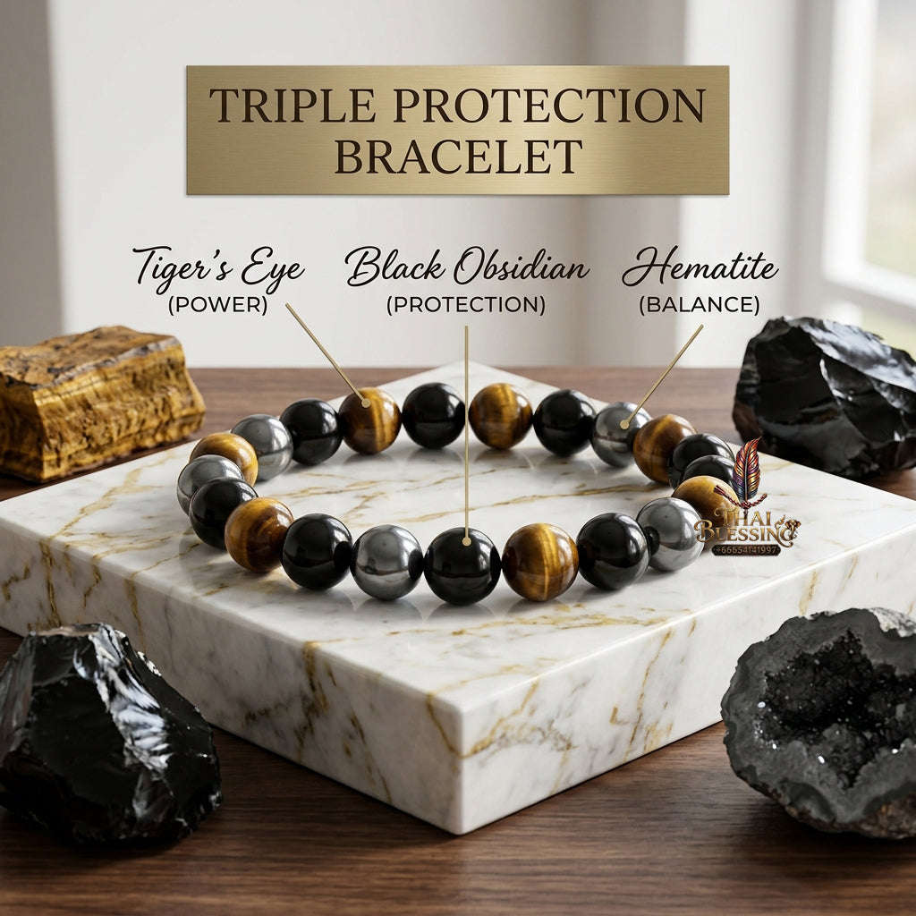 ✨ [The Sovereign of Supreme Esoteric Vitality, Metaphysical Shielding & Unshakable Wellness: The 2026 "Grand-Master" Sovereign Edition] Sacred "Magnetic Hematite, Tiger Eye & Obsidian Bracelet (Triple Protection & Health Care Stainless Steel Bangle)" 21cm(8.27inch)