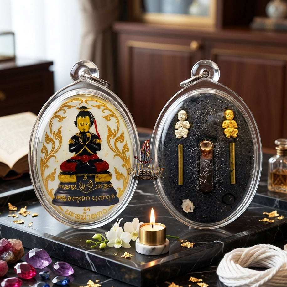 ✨ [The Sovereign of Supreme Golden-Face Locket Alchemy, Khru Ba Subin Master Talismanic Mastery & Unshakable Wealth-Commerce Sovereignty: Lock Ket Kuman Na Na Thong (Locket Edition) Thai Blessing Co By RURUECHA