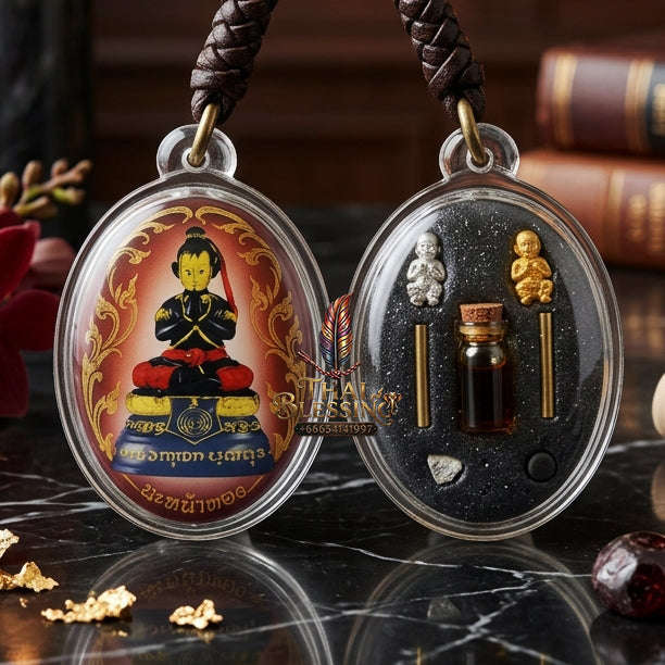 ✨ [The Sovereign of Supreme Golden-Face Locket Alchemy, Khru Ba Subin Master Talismanic Mastery & Unshakable Wealth-Commerce Sovereignty: Lock Ket Kuman Na Na Thong (Locket Edition) Thai Blessing Co By RURUECHA
