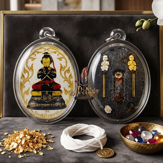 ✨ [The Sovereign of Supreme Golden-Face Locket Alchemy, Khru Ba Subin Master Talismanic Mastery & Unshakable Wealth-Commerce Sovereignty: Lock Ket Kuman Na Na Thong (Locket Edition) Thai Blessing Co By RURUECHA