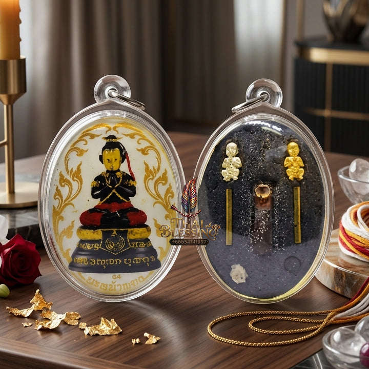 ✨ [The Sovereign of Supreme Golden-Face Locket Alchemy, Khru Ba Subin Master Talismanic Mastery & Unshakable Wealth-Commerce Sovereignty: Lock Ket Kuman Na Na Thong (Locket Edition) Thai Blessing Co By RURUECHA
