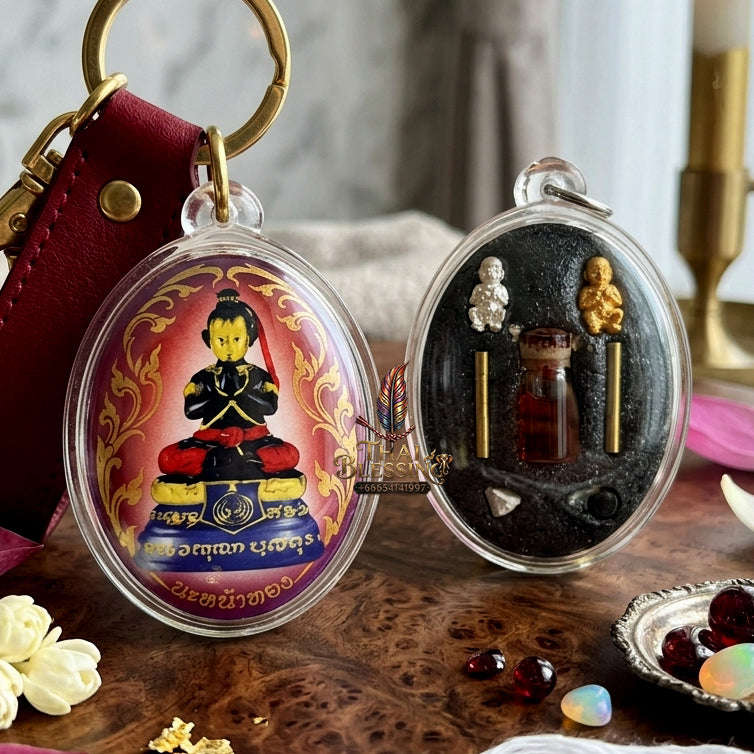 ✨ [The Sovereign of Supreme Golden-Face Locket Alchemy, Khru Ba Subin Master Talismanic Mastery & Unshakable Wealth-Commerce Sovereignty: Lock Ket Kuman Na Na Thong (Locket Edition) Thai Blessing Co By RURUECHA