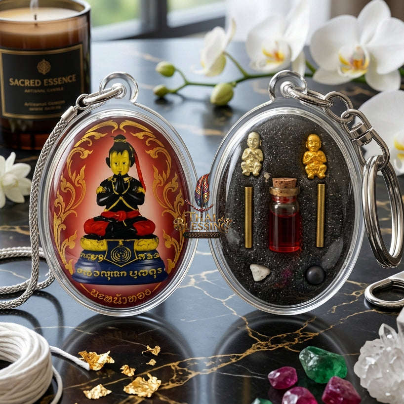 ✨ [The Sovereign of Supreme Golden-Face Locket Alchemy, Khru Ba Subin Master Talismanic Mastery & Unshakable Wealth-Commerce Sovereignty: Lock Ket Kuman Na Na Thong (Locket Edition) Thai Blessing Co By RURUECHA