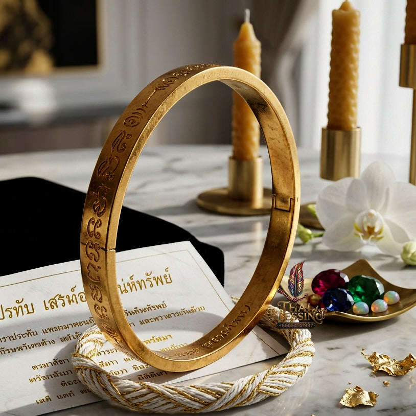 ✨ [The Sovereign of Supreme Kampai Serm Chok Serm Sap Bronze-Alloy Pink Gold Plated Masterpiece, Khru Ba Than Jai Wat Pa Ngiu Mastery & Unshakable Wealth Sovereignty Thai Blessing Co By RURUECHA