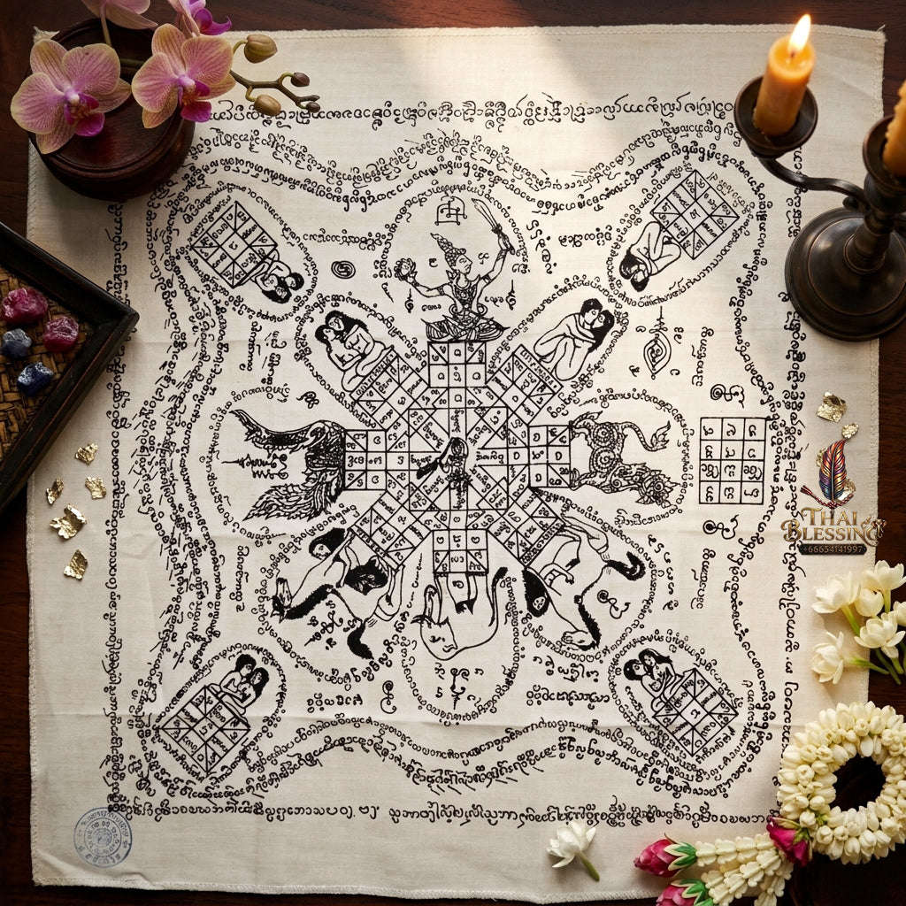 ✨ [The Sovereign of Supreme Lanna-Isan Pra Yant Ma Sep Nang (In Kaeo) Black Edition Masterpiece, Phra-Achan Suphasit Wat Bang Nam Chon Mastery & Unshakable Metta-Sovereignty